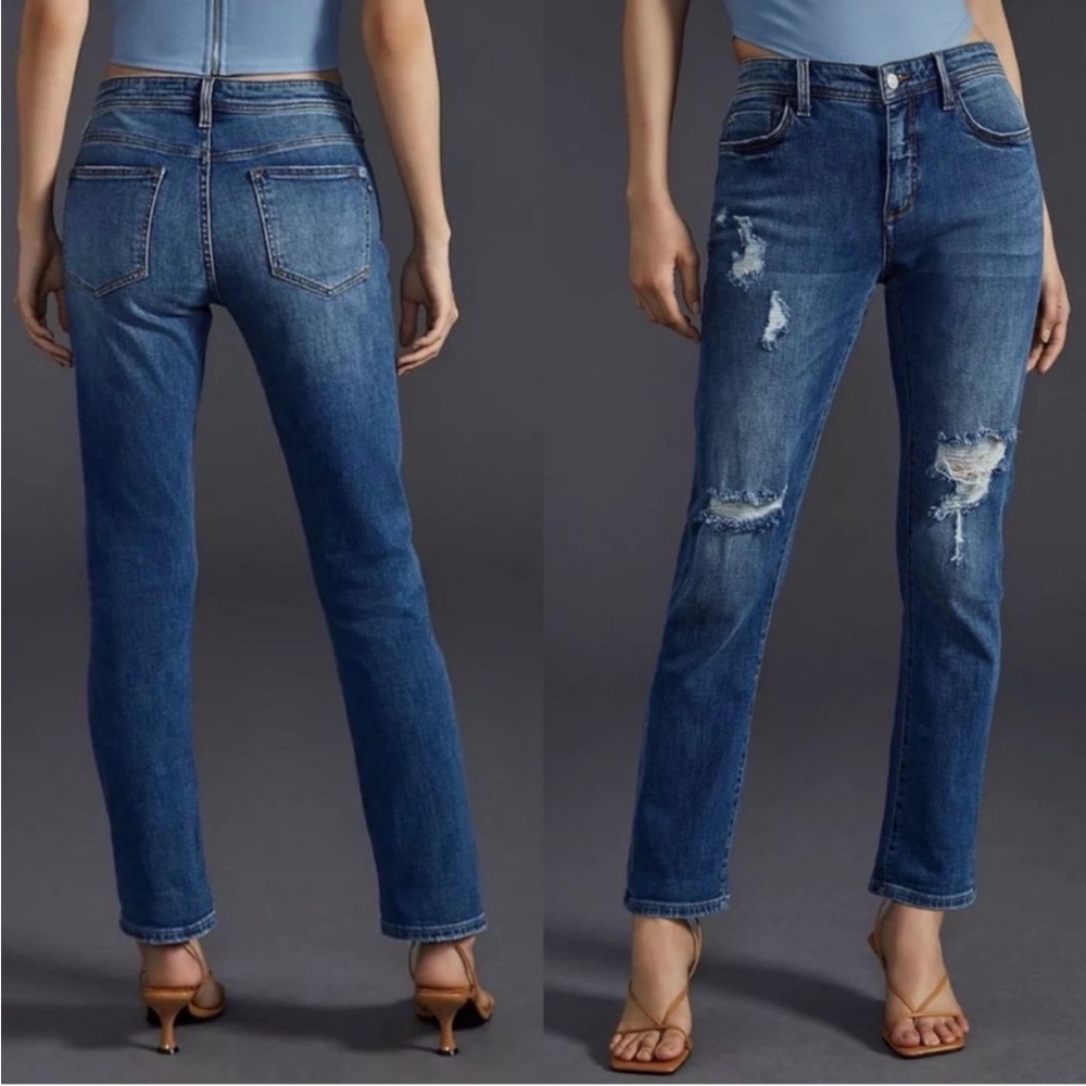 Pilcro‎ Slim Boyfriend Crop Distressed Jeans